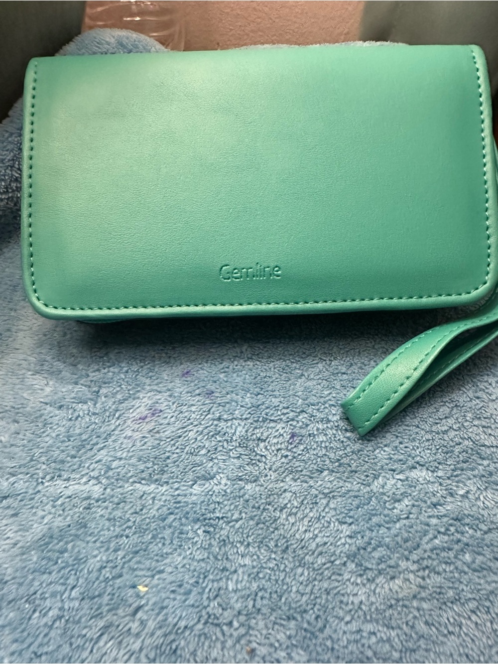 Women's Teal Gemline Wristlet Clutch